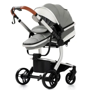 PU Leather Baby Stroller 2 in 1